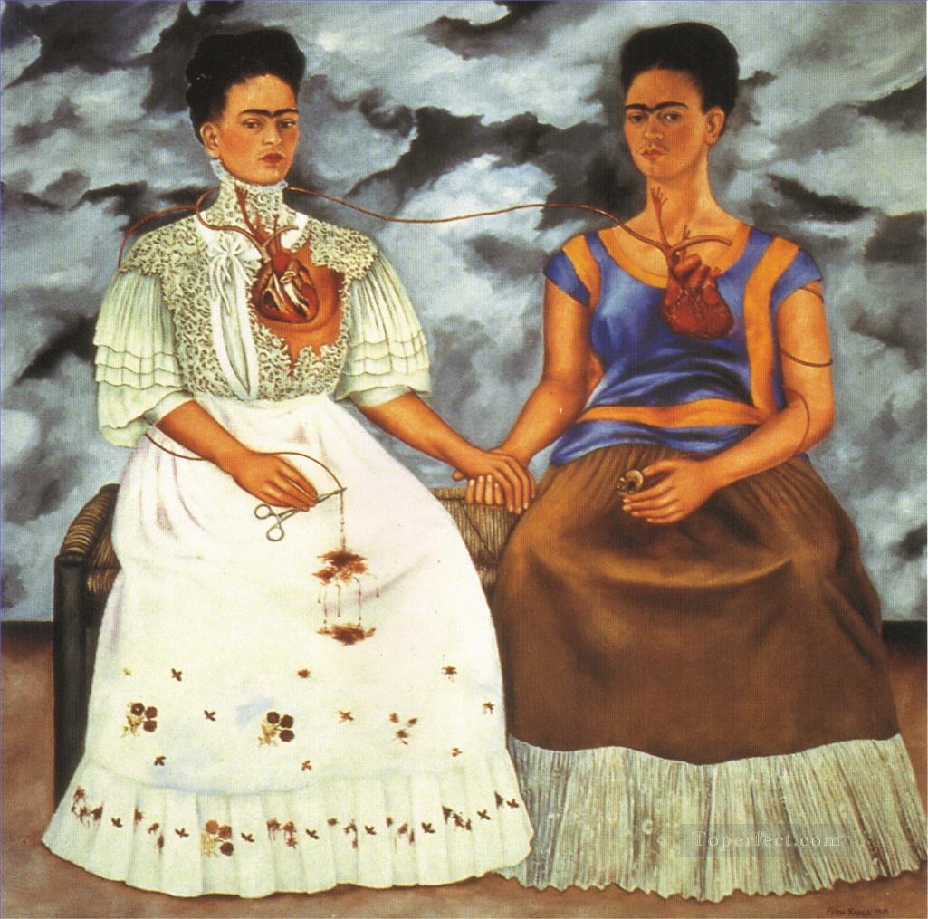 二人のフリーダ 1939 年 フェミニズム フリーダ カーロ油絵